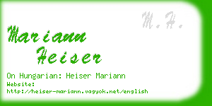 mariann heiser business card